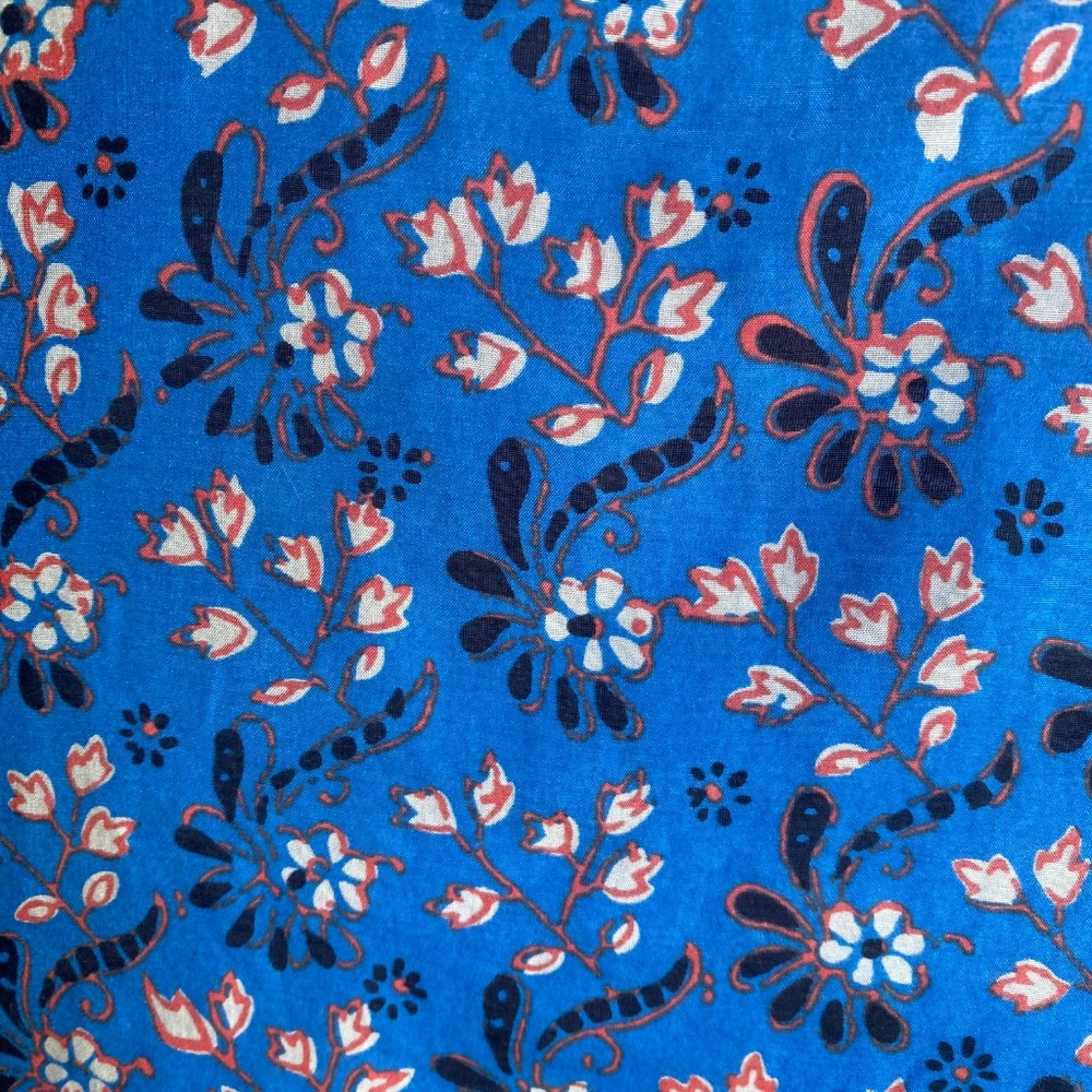 J. Crew button down Perfect shirt in blue with red & white floral pattern Sz 8 - Picture 7 of 12